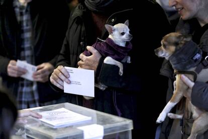 A Barcelona voting station.