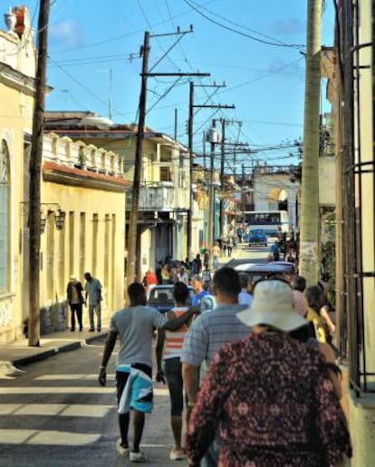 Una calle del barrio de Guanabacoa, en La Habana.