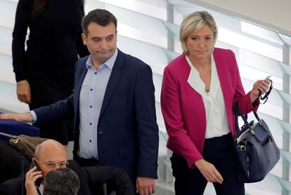Florian Philippot y Marine Le Pen (imagen de archivo)