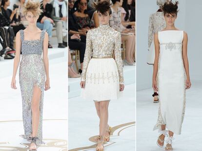 Los vestidos de Alta de Costura de Chanel se llevan con chanclas