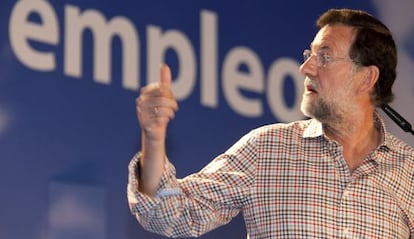 Mariano Rajoy, durante su intervención en Las Palmas.