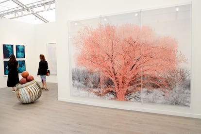 The fifth Frieze art fair at Santa Monica Airport in Los Angeles, California, on February 29, 2024.
