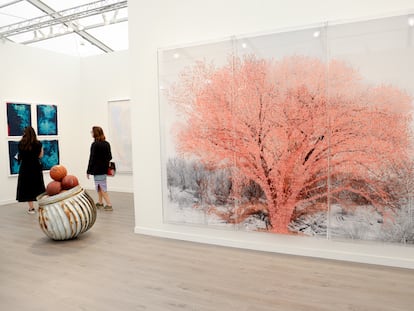 The fifth Frieze art fair at Santa Monica Airport in Los Angeles, California, on February 29, 2024.