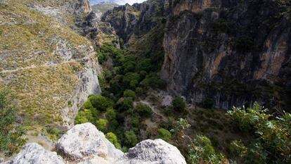 Garganta del río Monachil, en el parque natural de Sierra Nevada.