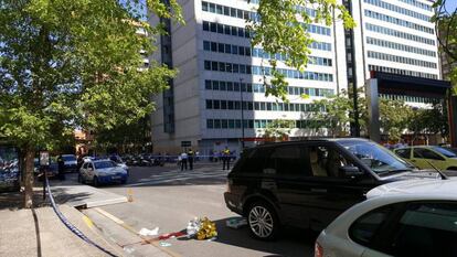 Escena del tiroteo ocurrido en Zaragoza.