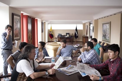Imagen de la redacción del Diario La Hora.