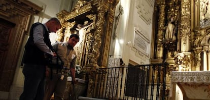 Trabajos realizados en abril dentro del convento madrile&ntilde;o para localizar los restos de Miguel de Cervantes.