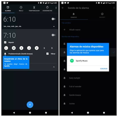 Así podremos seleccionar nuestra canción favorita de Spotify como despertador