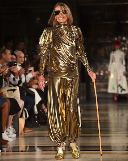 Anita Pallenberg desfiló en la London Fashion Week del año pasado.