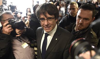 El expresidente catalán Carles Puigdemont, el pasado octubre en una rueda de prensa en Bruselas.