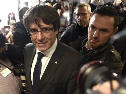 El expresidente catalán Carles Puigdemont, el pasado octubre en una rueda de prensa en Bruselas.