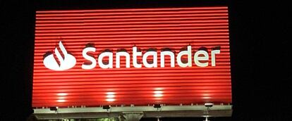 Un cartel de Banco Santander.