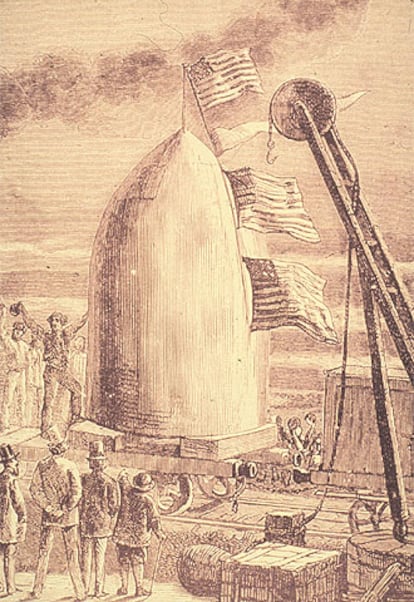 Ilustración de la novela 'De la Tierra a la Luna', de Julio Verne.