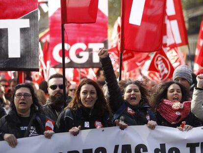 Manifestaci&oacute;n de teleoperadores en Madrid.