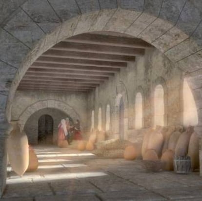 Reconstrucción de la planta interior del palacio de Ribarroja.