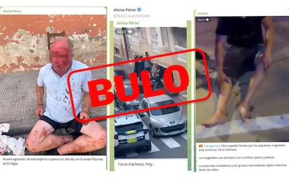 Capturas de algunos bulos difundidos por la extrema derecha que siguen publicados.