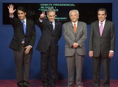 Los candidatos a la presidencia chilena, poco antes del debate del miércoles.