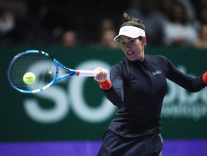 Muguruza frente a Pliskova en el Masters de Singapur. 