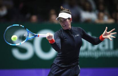 Muguruza frente a Pliskova en el Masters de Singapur.