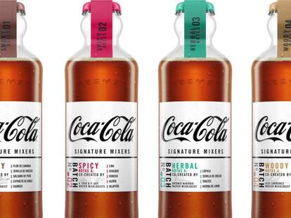 Las cuatro variantes de la nueva gama de refresos de Coca-Cola, los Signature Mixers.