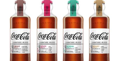 Las cuatro variantes de la nueva gama de refresos de Coca-Cola, los Signature Mixers.