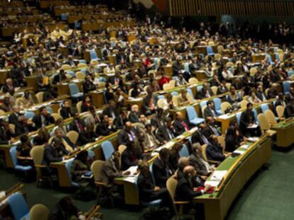 Abbas, durante su discurso ante la 66 Asamblea General de la ONU.