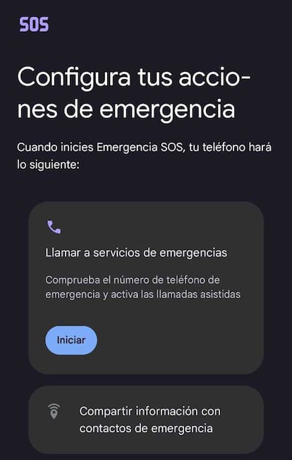 Acciones de emergencia que ofrece Android