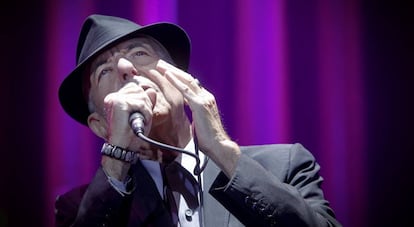 Leonard Cohen durante show em Madri em 2012.