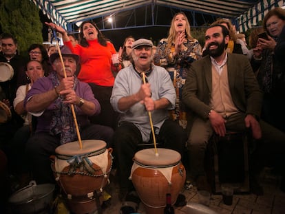 Las Zambombas en la plaza de la Angustias, Jerez, en la edición de este año.