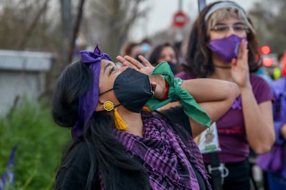 Una mujer grita durante una marcha celebrada en Madrid el pasado año.