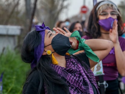 Una mujer grita durante una marcha celebrada en Madrid el pasado año.