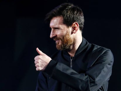 Messi, durante el acto de la marca que lo patrocina. 