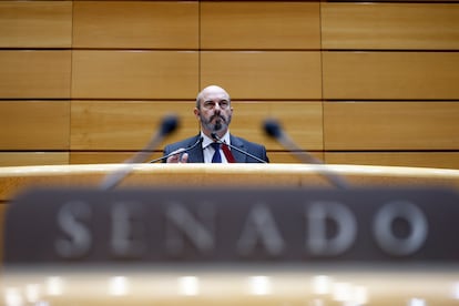 El presidente del Senado, Pedro Rollán, durante una sesión del pleno.