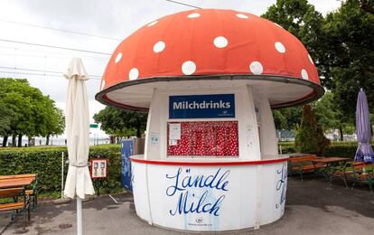 El Milchpilz venda helados y batidos desde 1953.