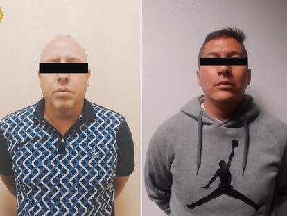 Los dos detenidos por el triple homicidio en un despacho de abogados en la colonia Roma, tras su aprehensión en Ciudad de México.