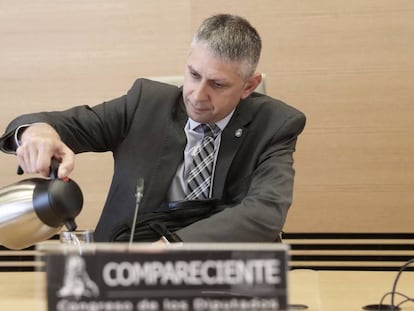 El inspector jefe Fuentes Gago, en su comparecencia en la comisión de investigación del Congreso en julio de 2017.