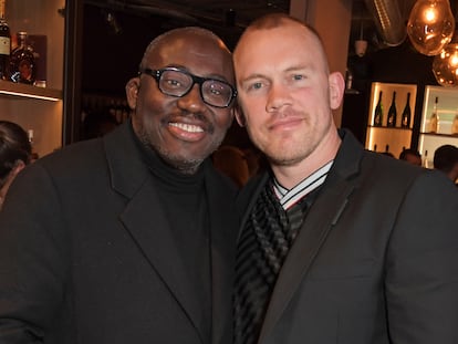 Edward Enninful y Alec Maxwell en un almuerzo en Londres el 8 de octubre de 2021.