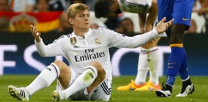 Kroos, durante el partido contra la Juve, en el Bernabéu.