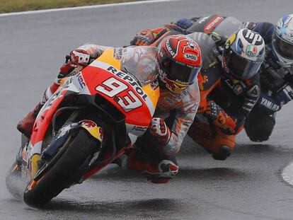 Márquez, Espargaró y Nozane, en Motegi.