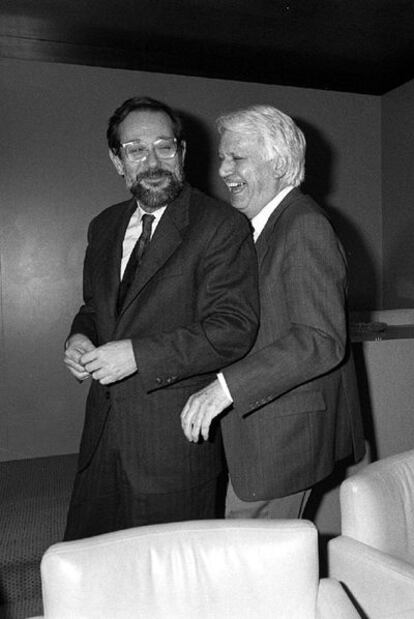 Javier Solana y Jorge Semprún, en 1990, cuando ambos eran ministros.