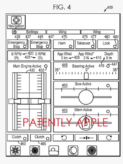 Imagens dos desenhos patenteados por Apple e Savant Systems.