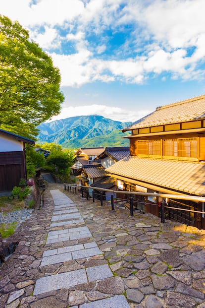 La entrada a Magome por la ruta Nakasendo.