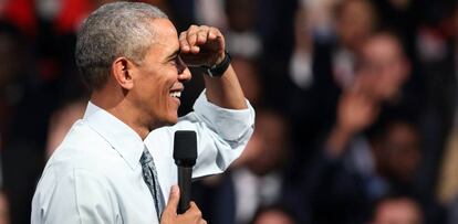 El presidente de EE UU, Barack Obama, en una intervenci&oacute;n p&uacute;blica en Londres.