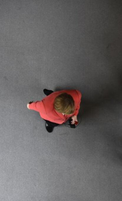 Angela Merkel se dispone a votar el tercer rescate griego, el 17 de julio en el Bundestag.
