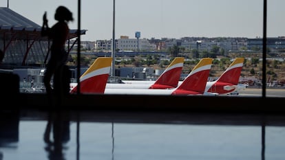 En la imagen, aviones de Iberia en el aeropuerto de Madrid-Barajas.