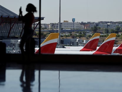 En la imagen, aviones de Iberia en el aeropuerto de Madrid-Barajas.