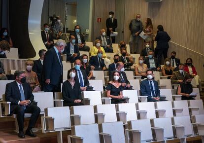 Imagen del auditorio, con la reina Letizia en el centro.