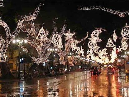 Calle de Málaga iluminada para estas fiestas navideñas.