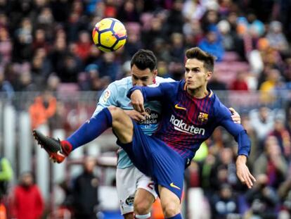 Denis Su&aacute;rez, en un duelo de este curso ante el Celta.