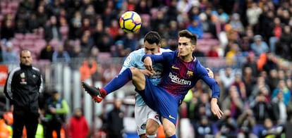 Denis Su&aacute;rez, en un duelo de este curso ante el Celta.